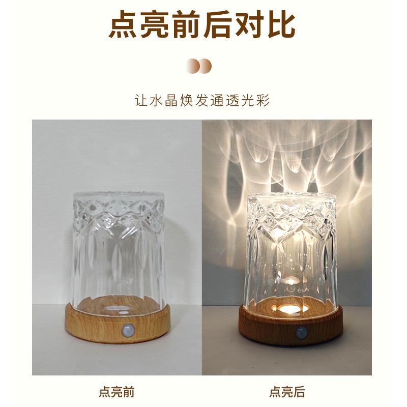 琉璃葫芦发光底座灯文玩展示灯充电人体感应灯led水晶玻璃杯垫灯