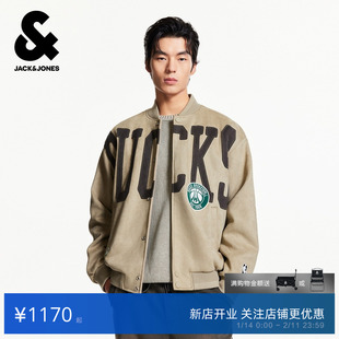 杰克琼斯户外运动NBA联名雄鹿队男装羽绒服冬春季新款宽松棒球领