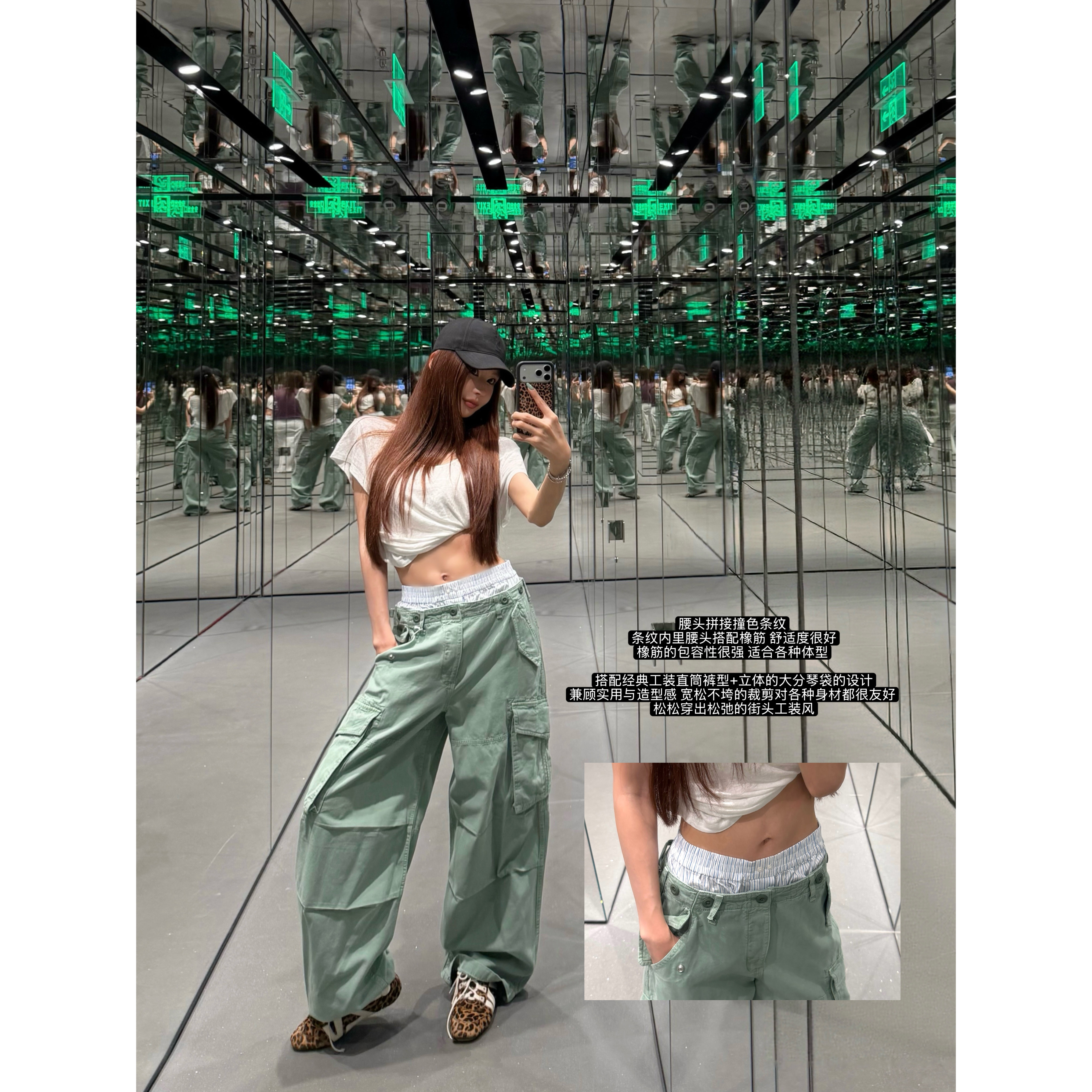 WENWAN【夯货！痞痞裤】双腰头重工专属定染！层次拼接棉工装裤