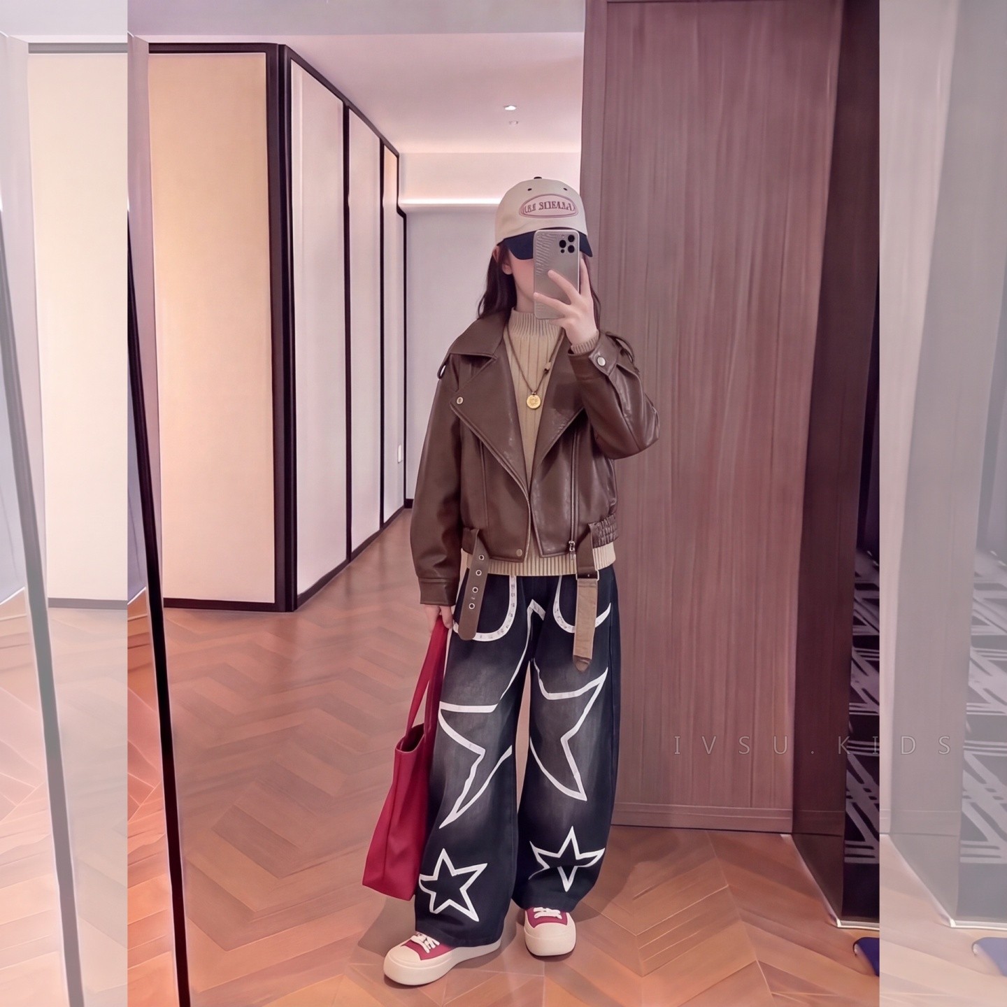 超火女童秋装皮衣外套大童女孩潮