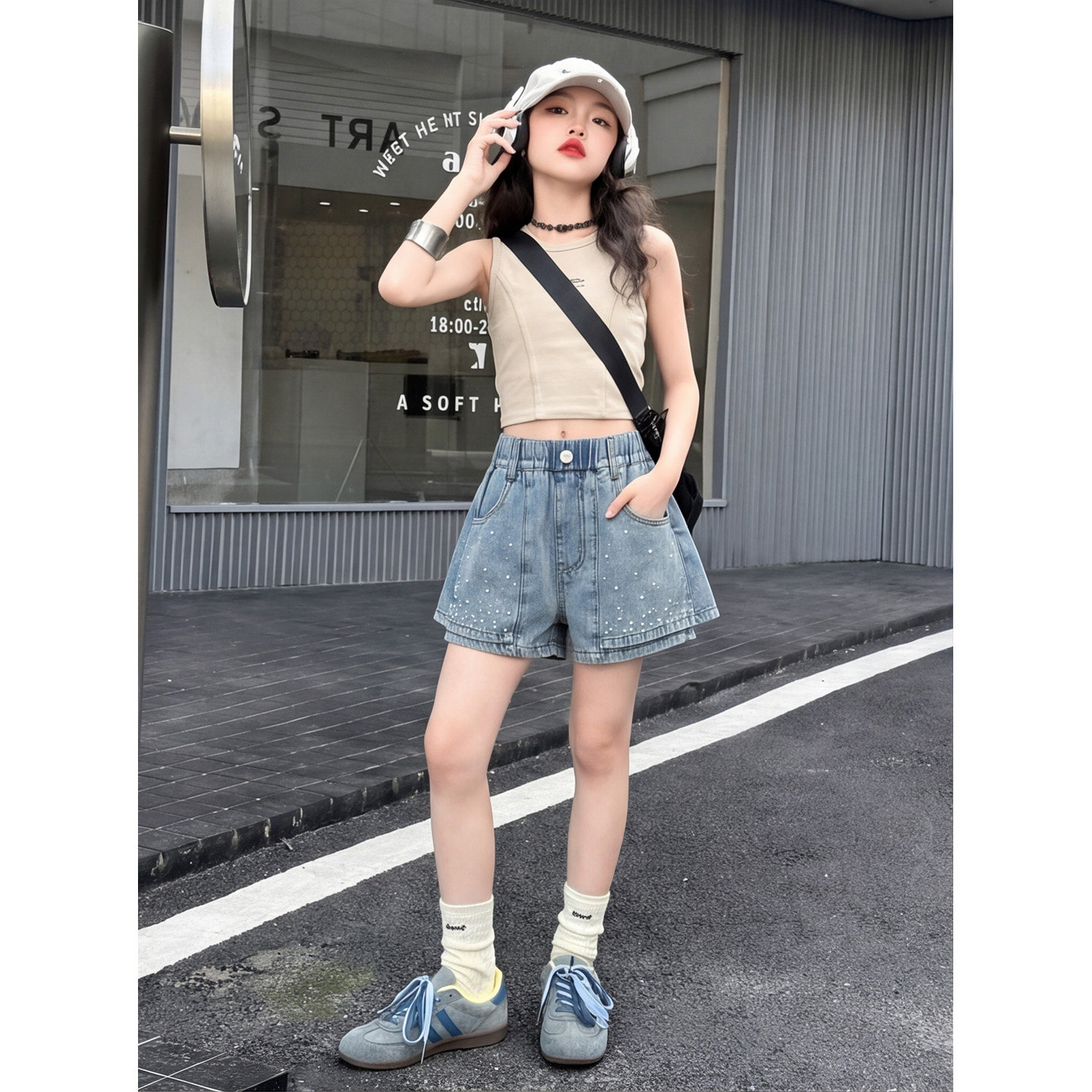 女童牛仔裙裤夏季薄款女大童韩版夏天热裤儿童裤子女孩初中生短裤