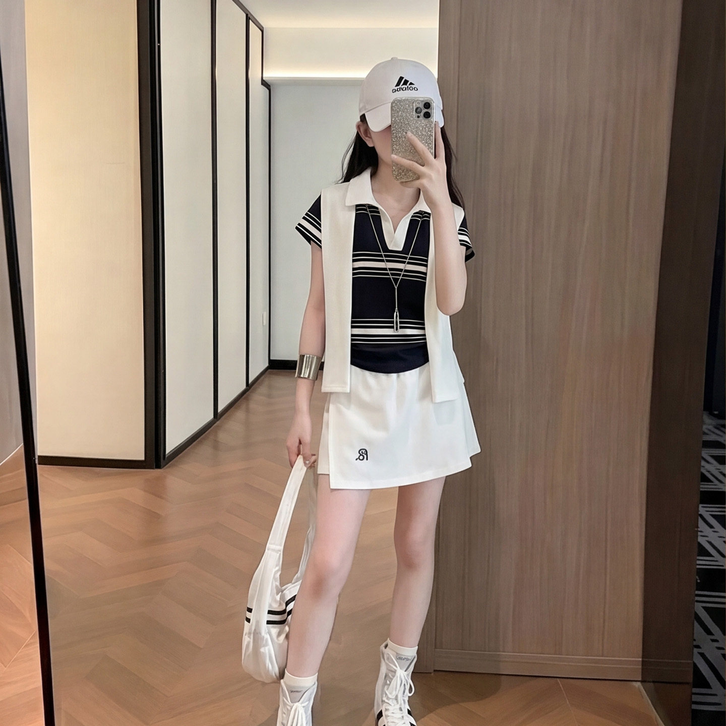 女童夏装洋气披肩条纹连衣裙套装