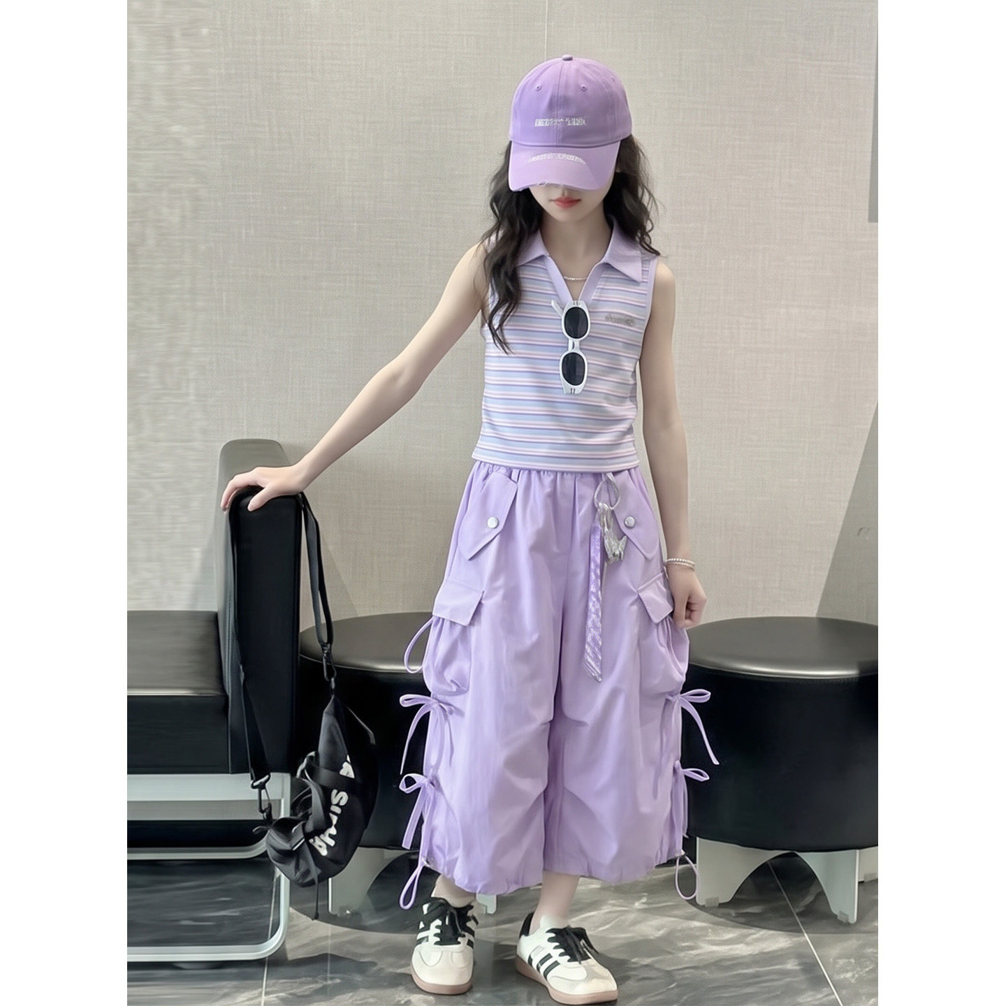女童背心工装裤套装夏装2026新款