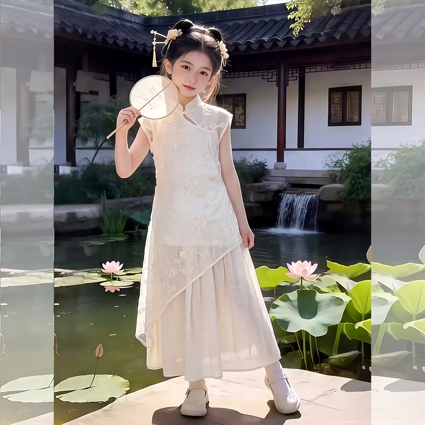 女童新中式连衣裙夏季2026新款女