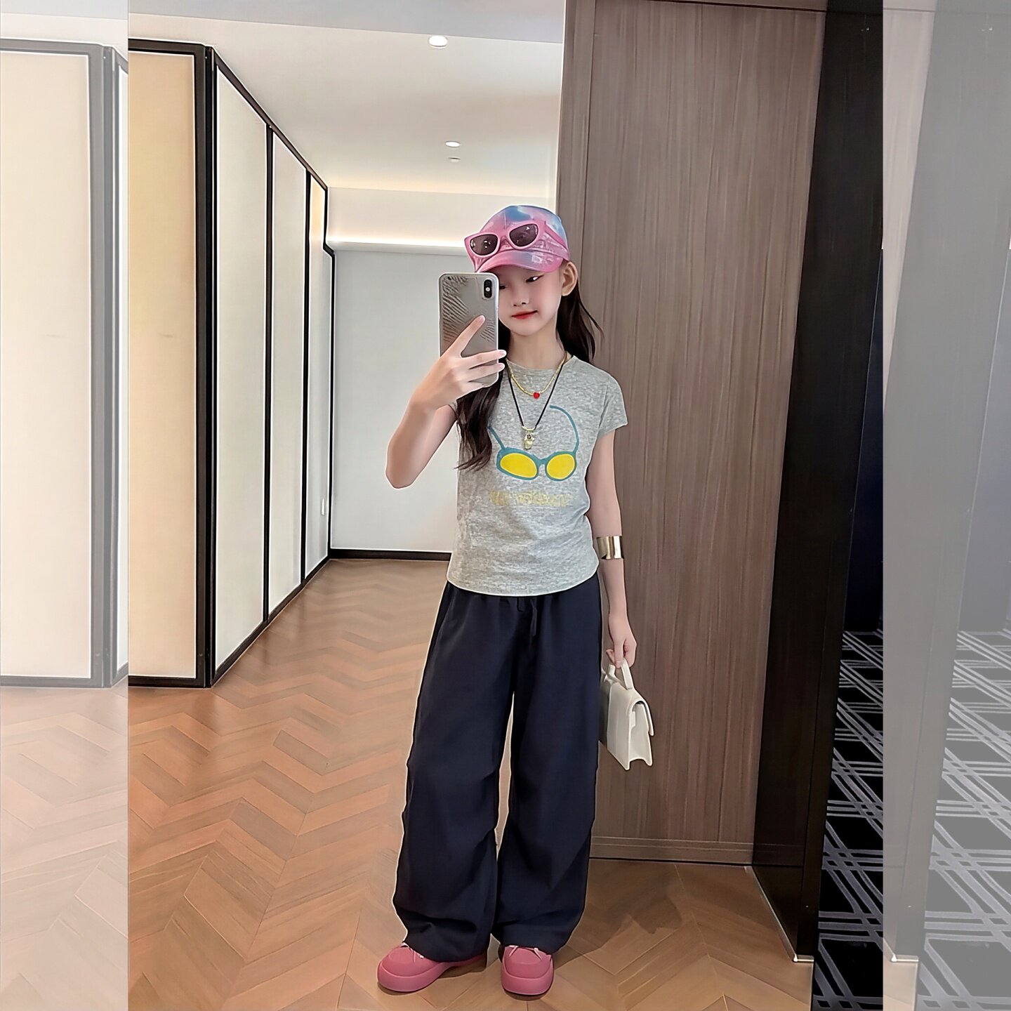 女童韩式印花短袖两件套夏季2026