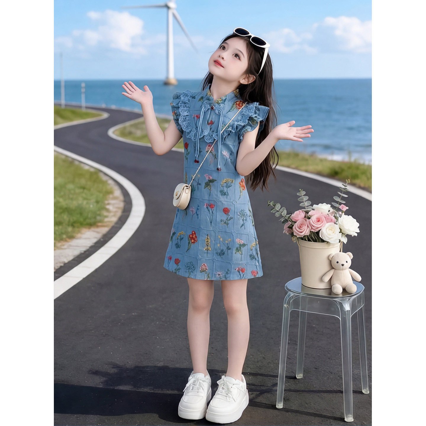 国风女童连衣裙夏季2026新款小女孩洋气旗袍裙儿童夏日超好看裙子