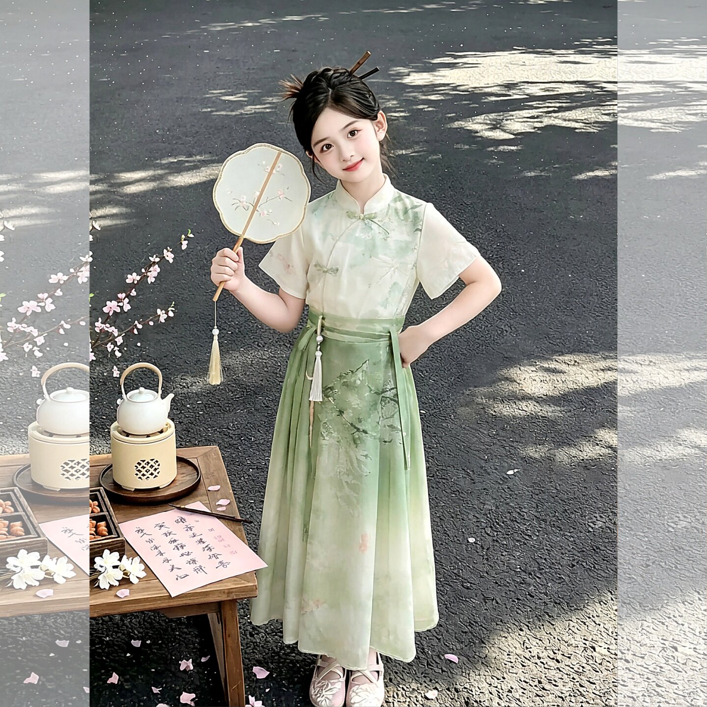 儿童马面裙女童夏季古风汉服2026新款中国风套装小女孩新中式唐装