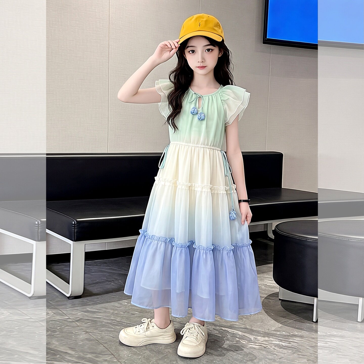 女童夏装雪纺连衣裙2026新款洋气