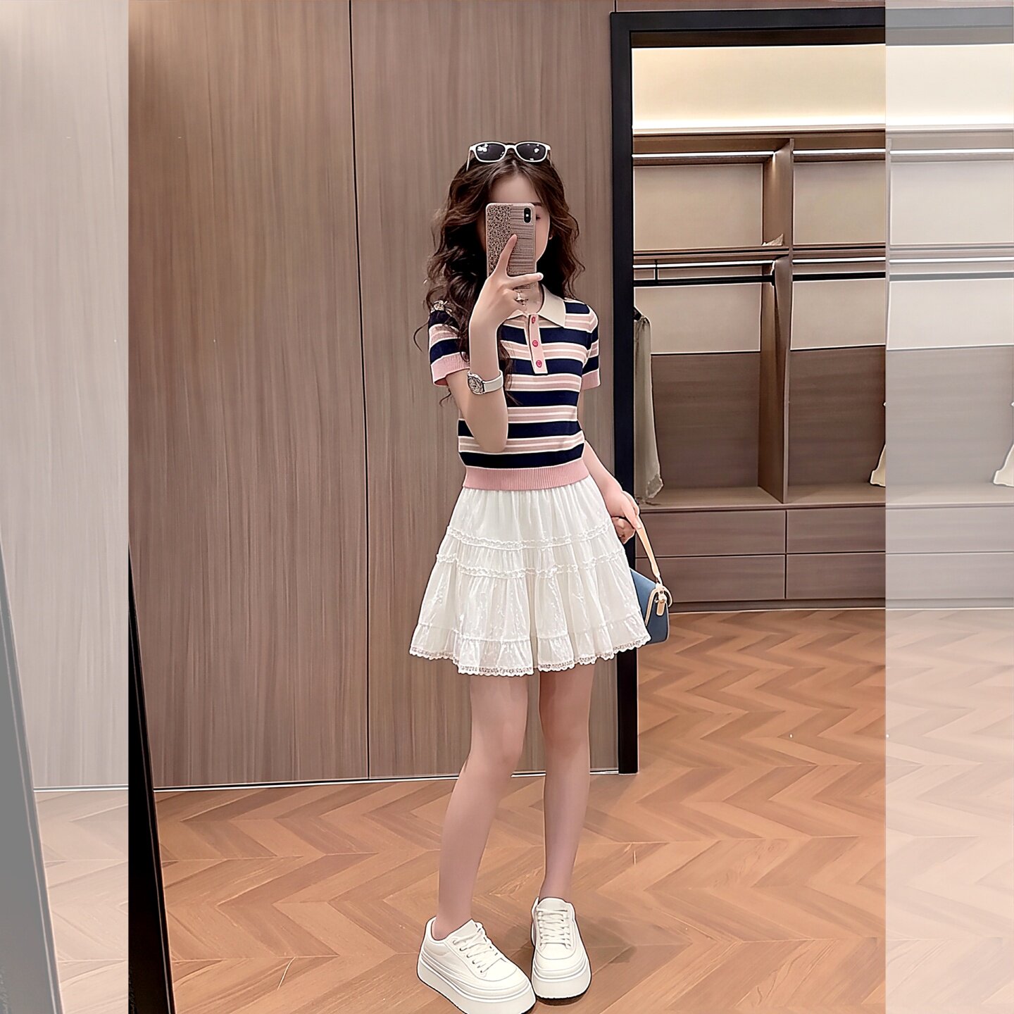 女童夏装套装儿童女孩冰丝poloT/