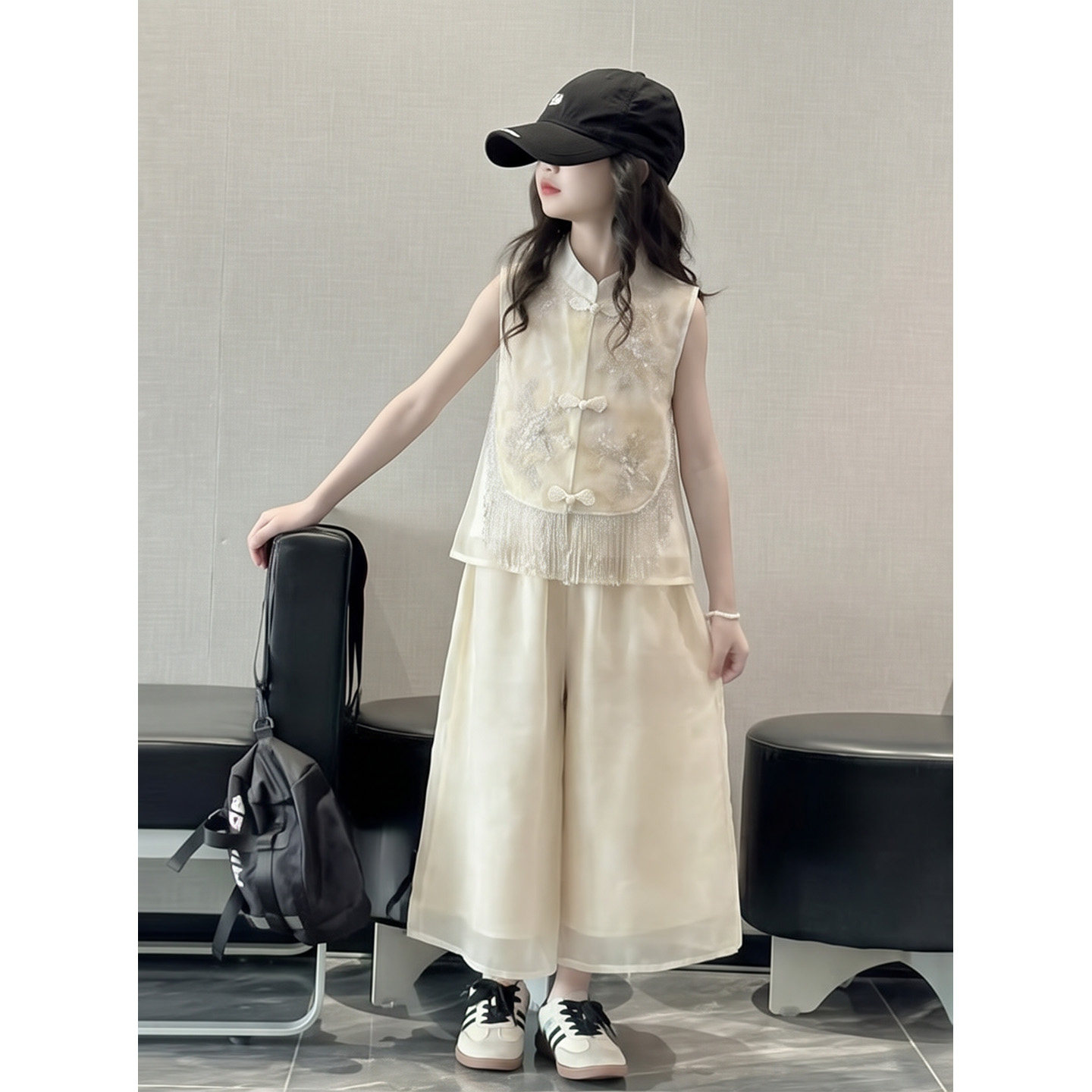 女童夏装套装2026新款儿童洋气裤裙两件套小女孩夏季大童国风汉服