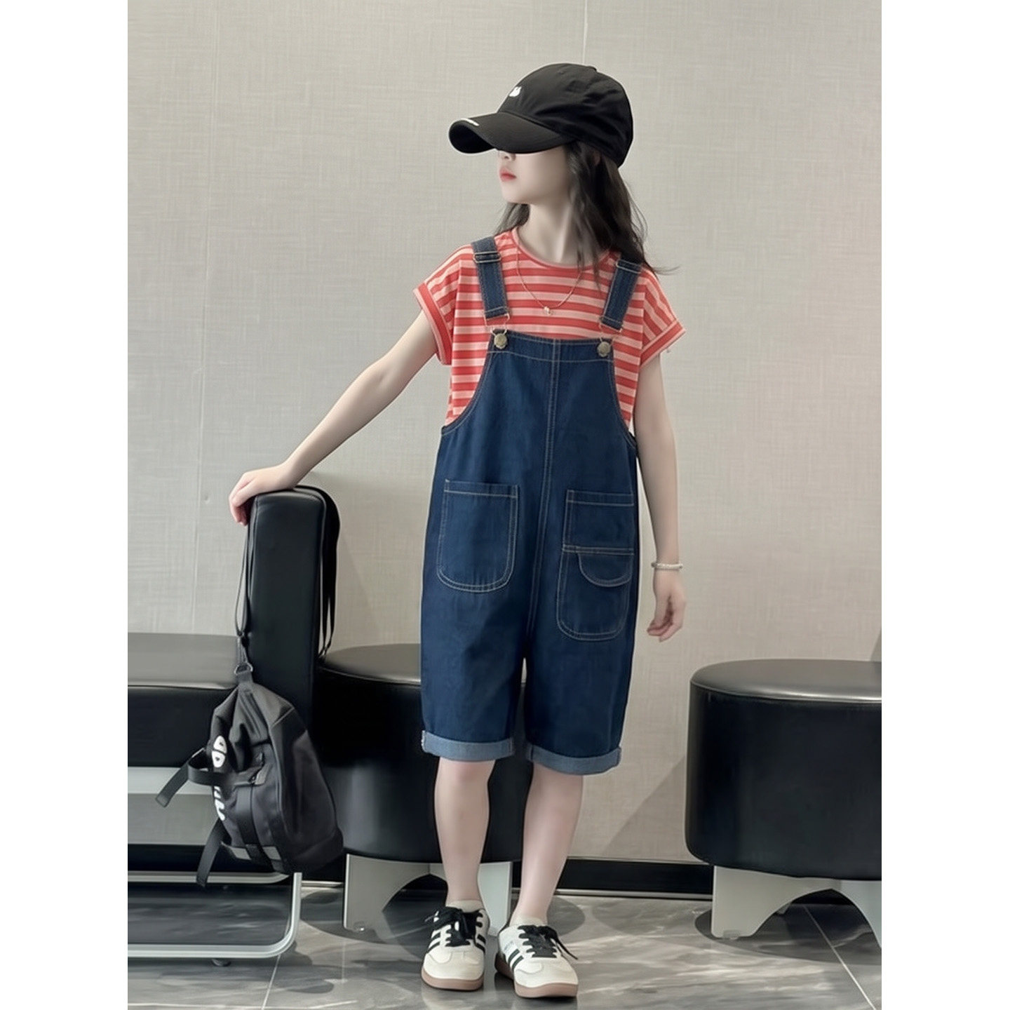 女童背带裤套装夏季2026新款大童