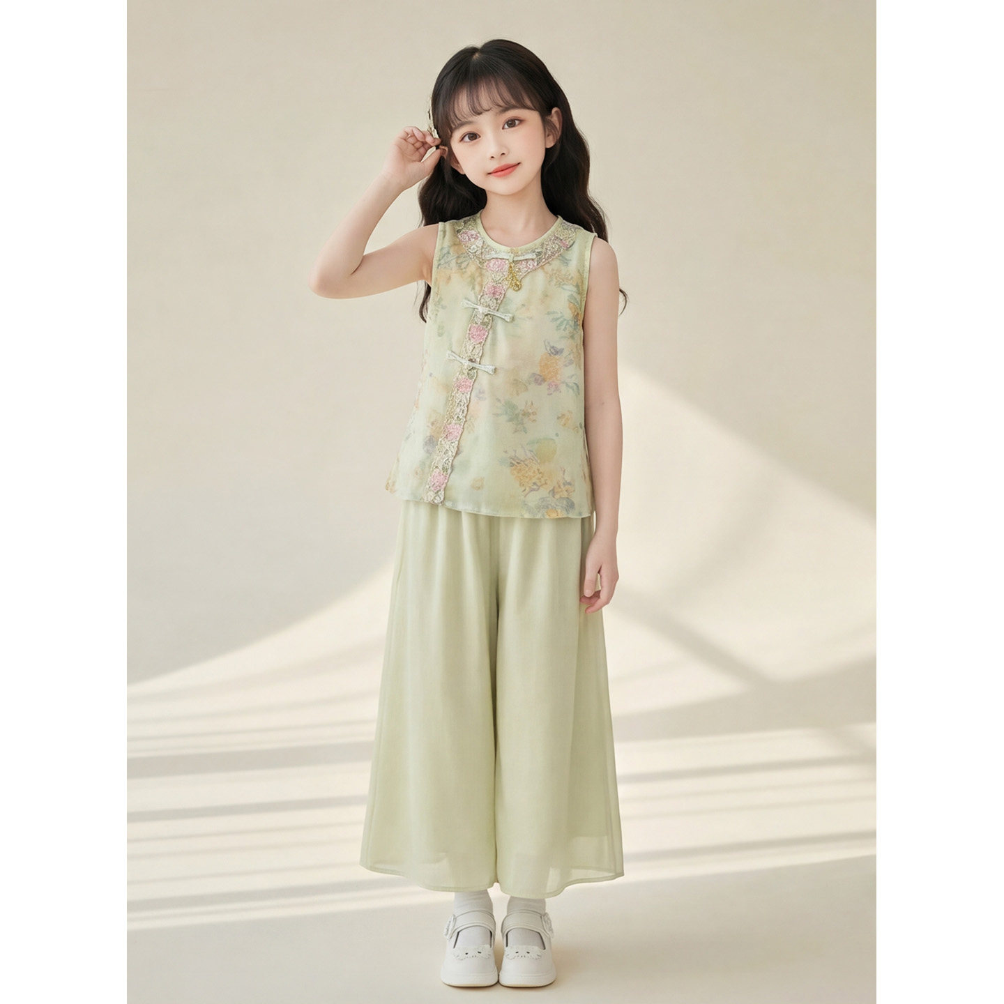 女童中式套装2026夏新款传统服饰