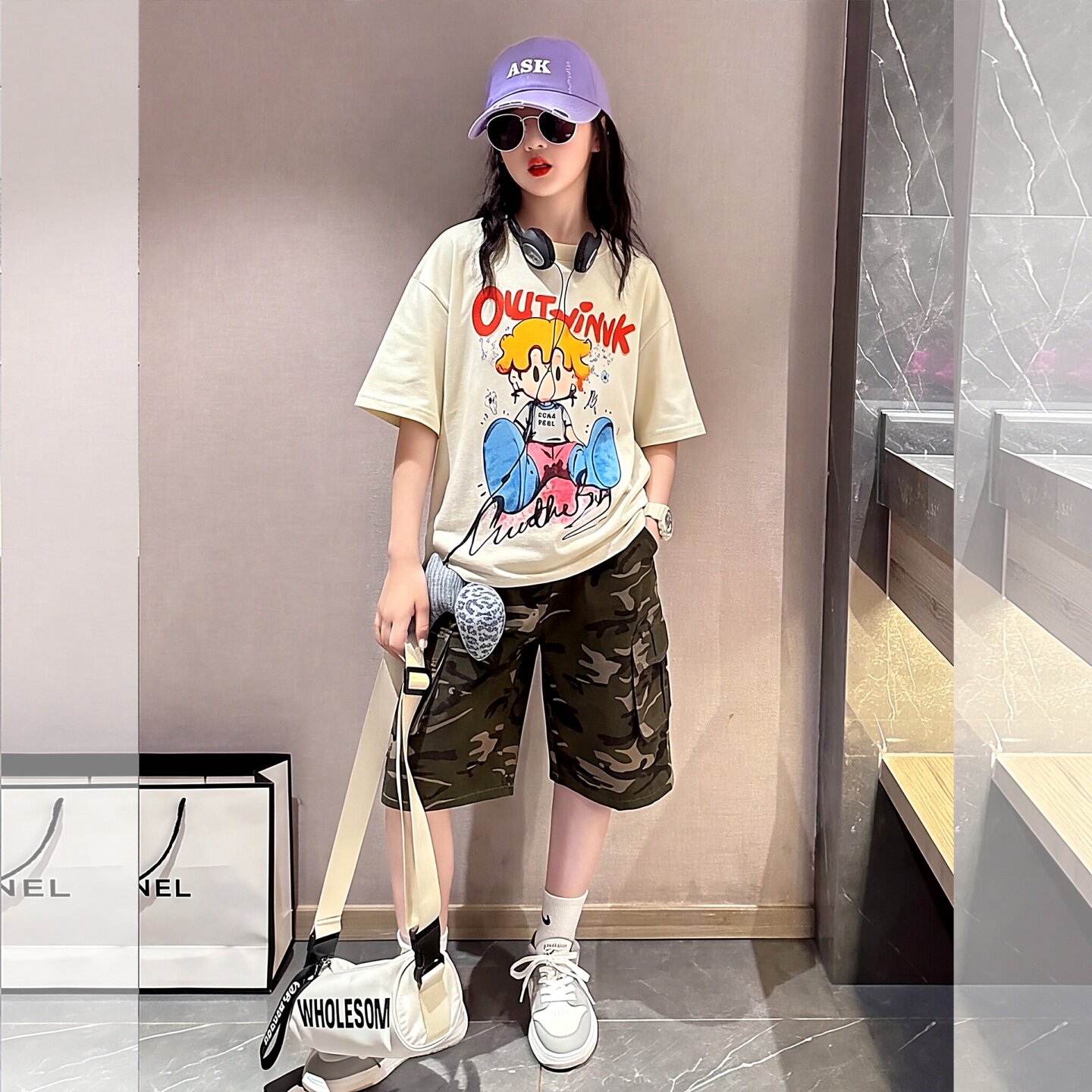 女童工装中裤套装夏款2026