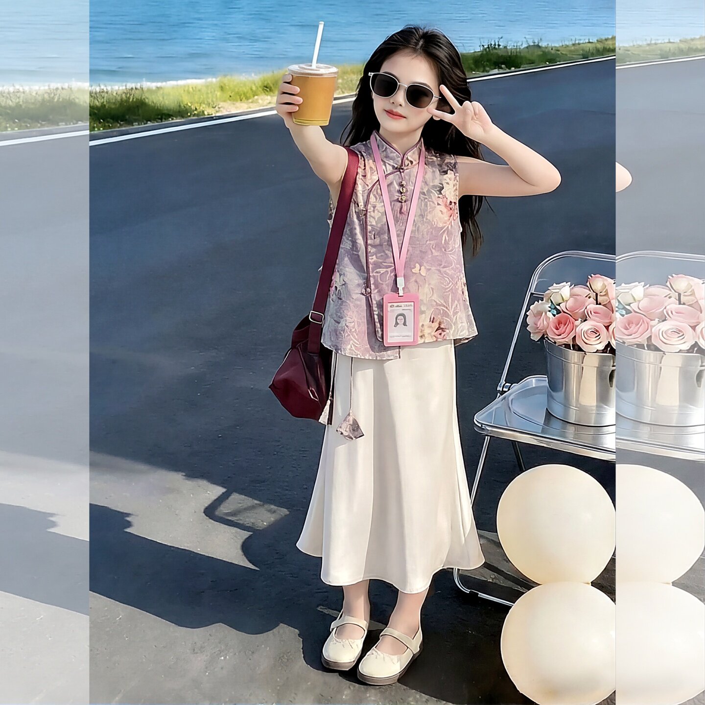 汉服女童夏装套装儿童中式国风背心裙子两件套26新款宝宝绝美衣服