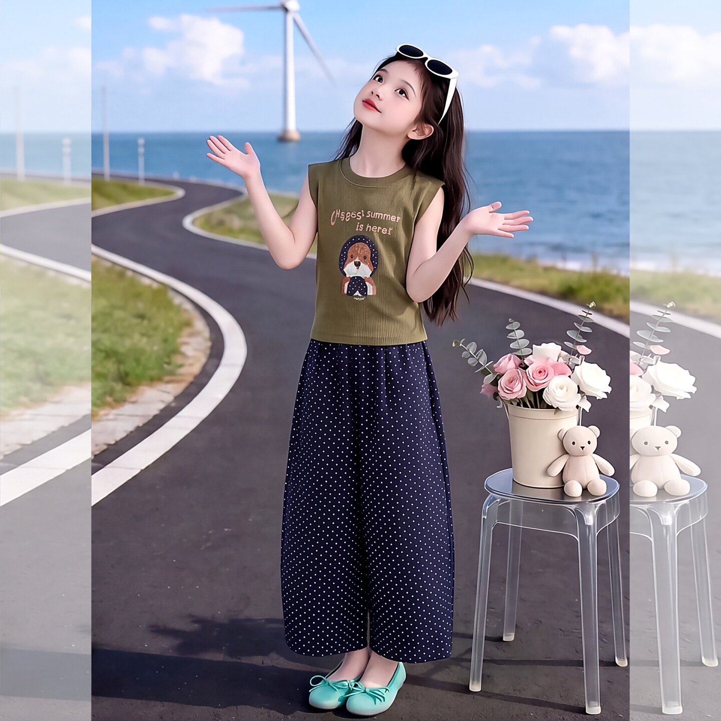 女童夏装套装2026新款中大童洋气