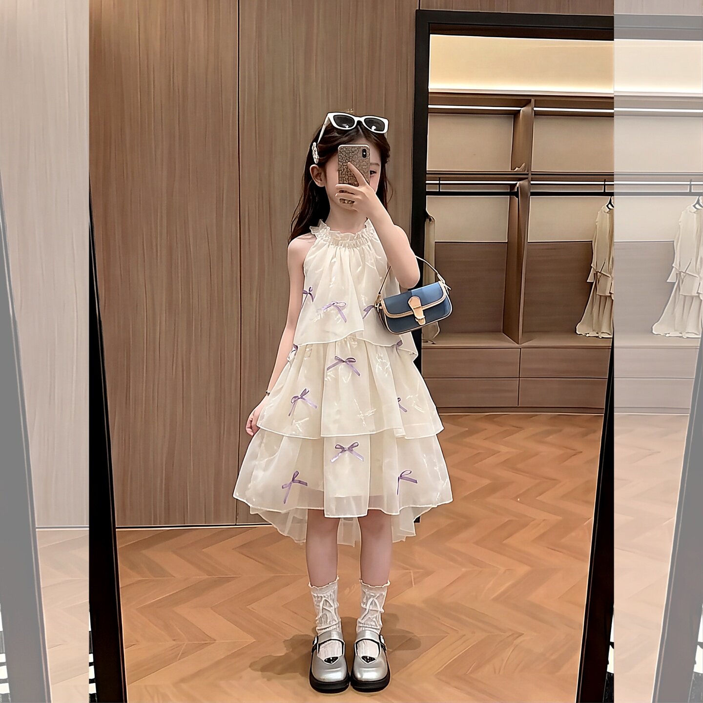 女童挂脖连衣裙夏季2026女大童夏