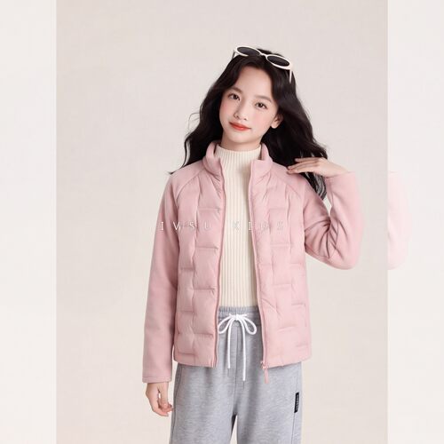 女童秋冬90绒轻薄羽绒内胆立领两