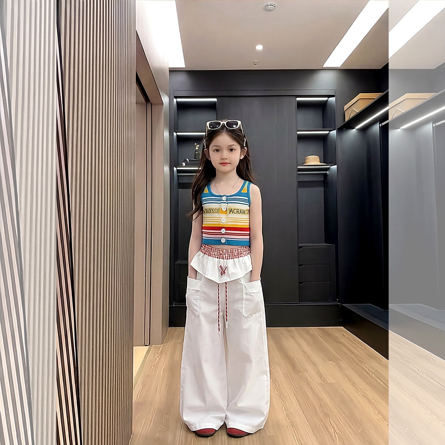 女童夏季套装背心两件套多巴胺工