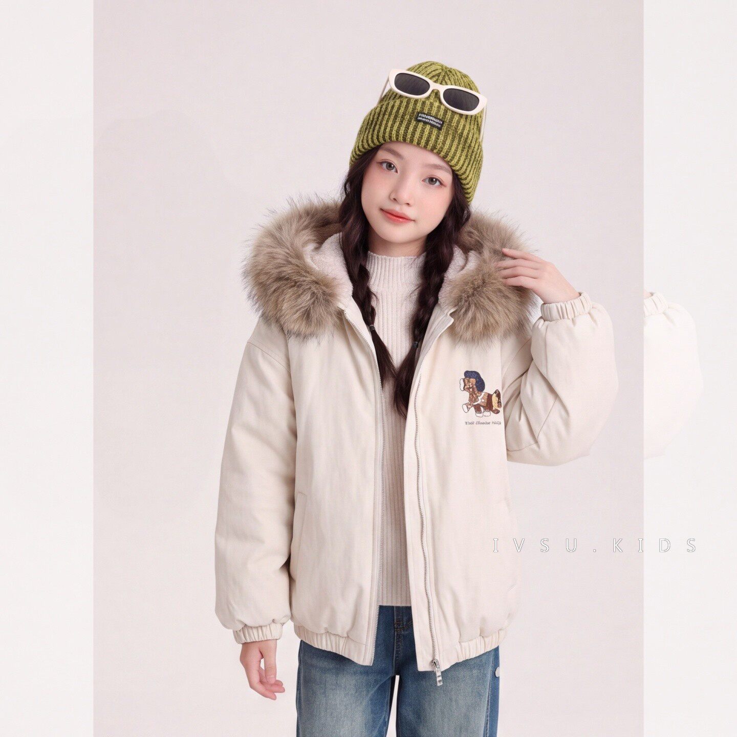 女童冬装座山雕毛领派克服2026新