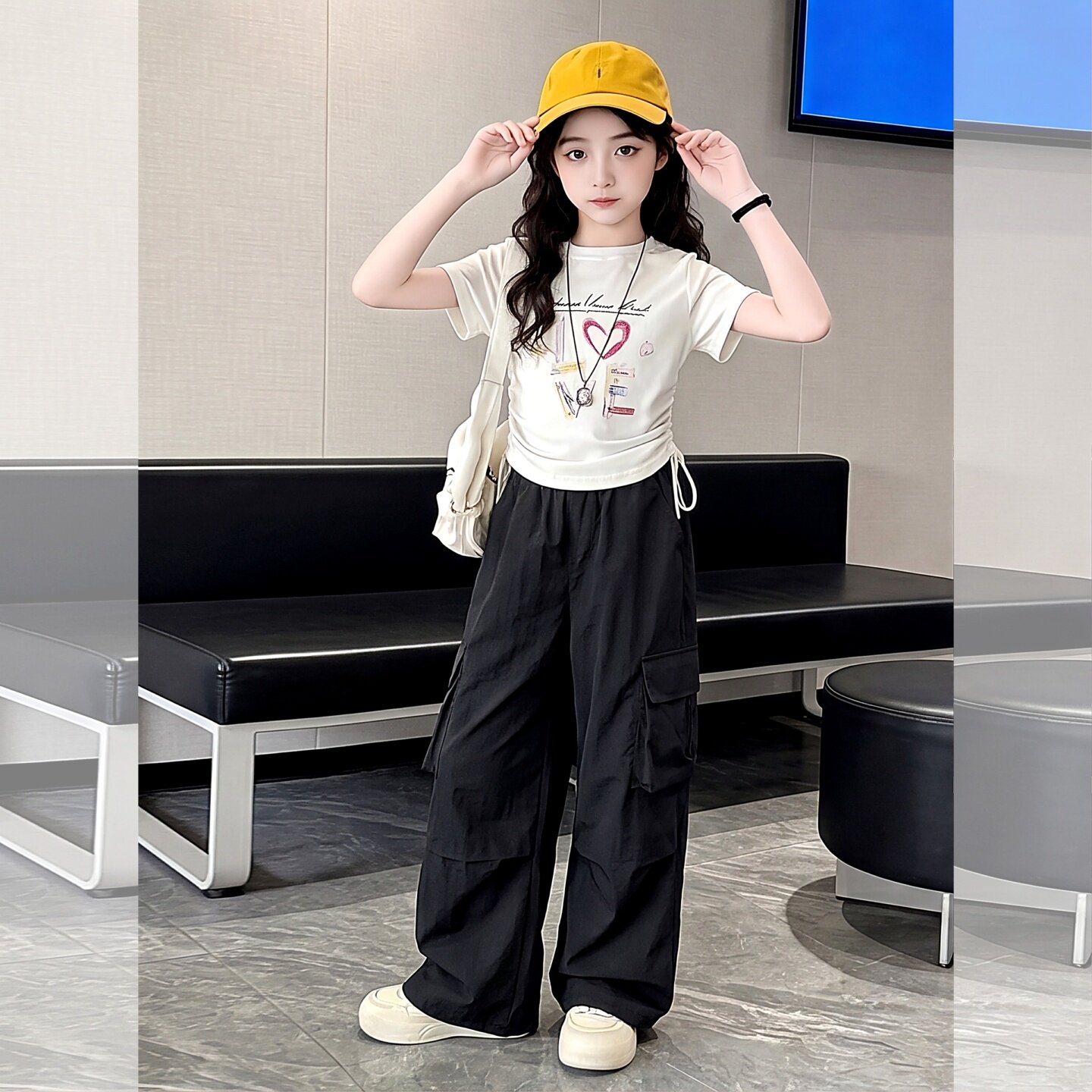 女童裤子夏薄款冰感2026工装裤