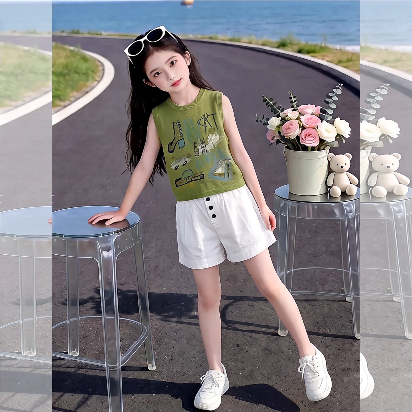 女童夏季套装2026新款儿童百搭多
