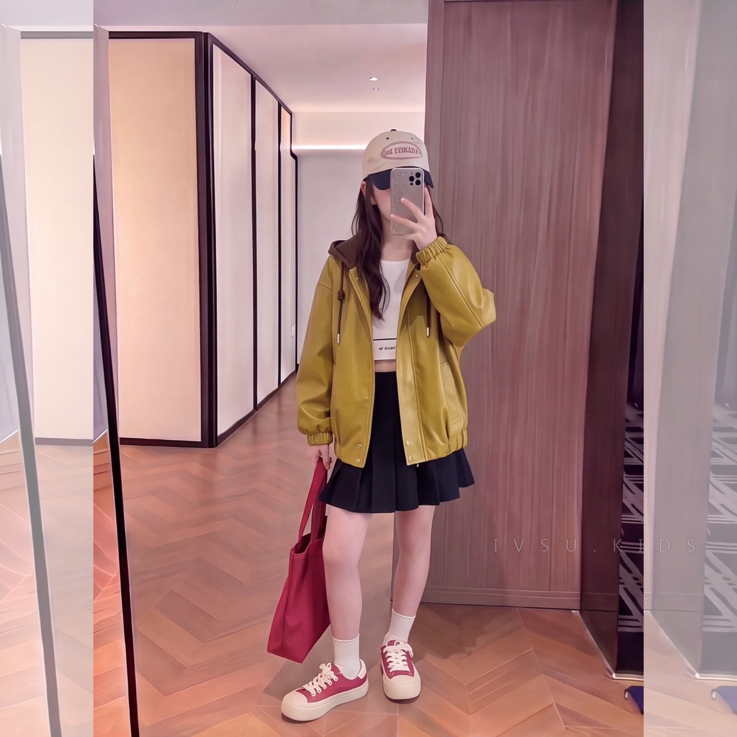 女童秋季洋气连帽皮衣外套2026新