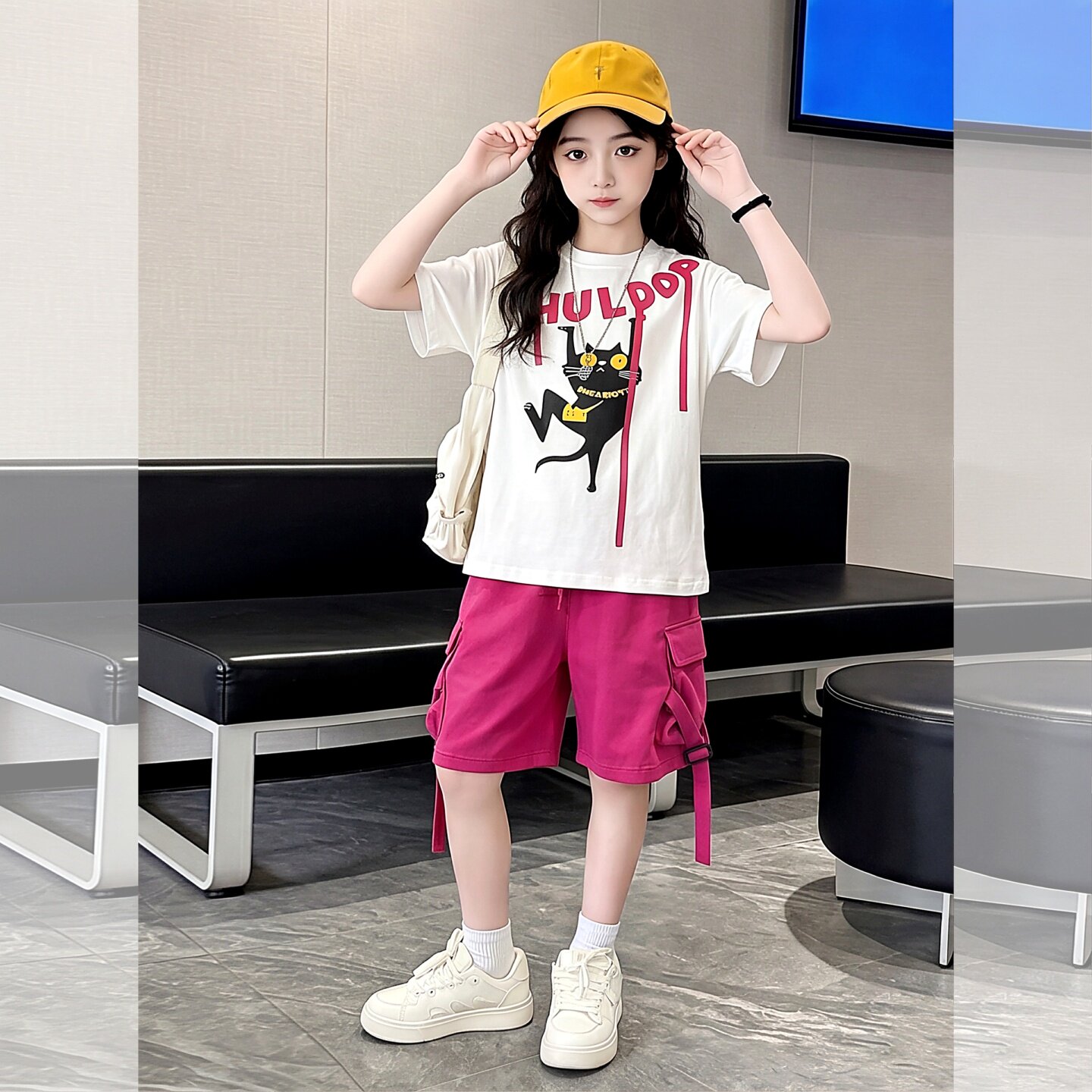 女童夏装卡通短袖套装2026新款夏