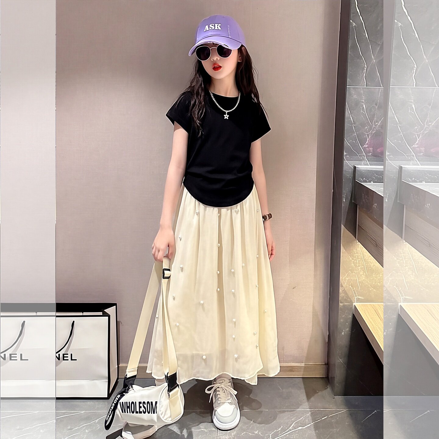 女童半身裙套装夏季2026新款