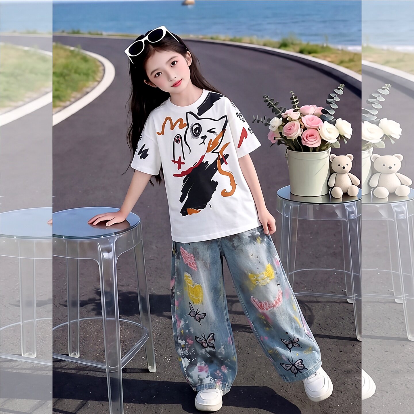 女童夏装套装中大童女孩潮酷凉感