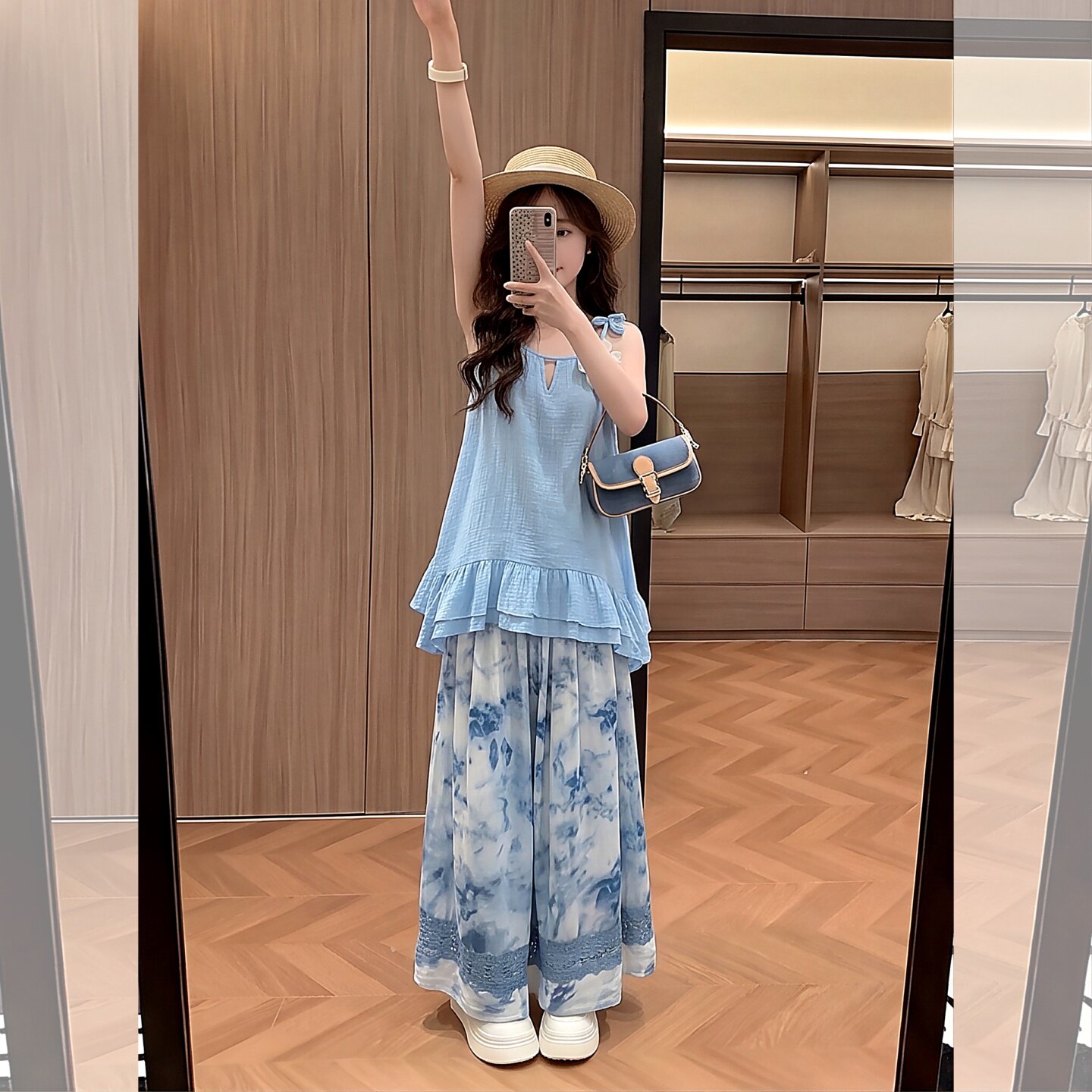 女童连衣裙儿童夏季花边吊带裙碎