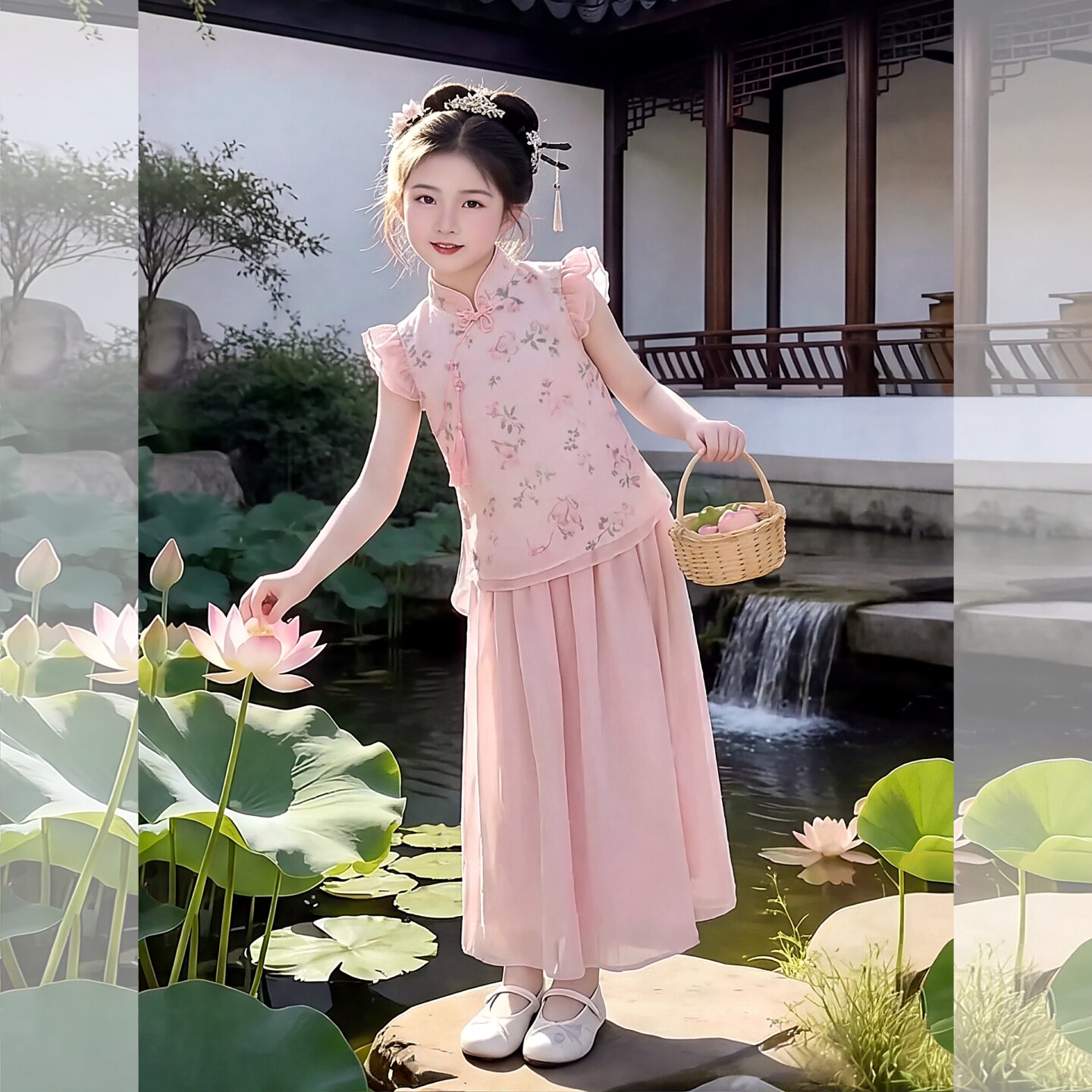 女童国风套装夏季薄款2026新款儿