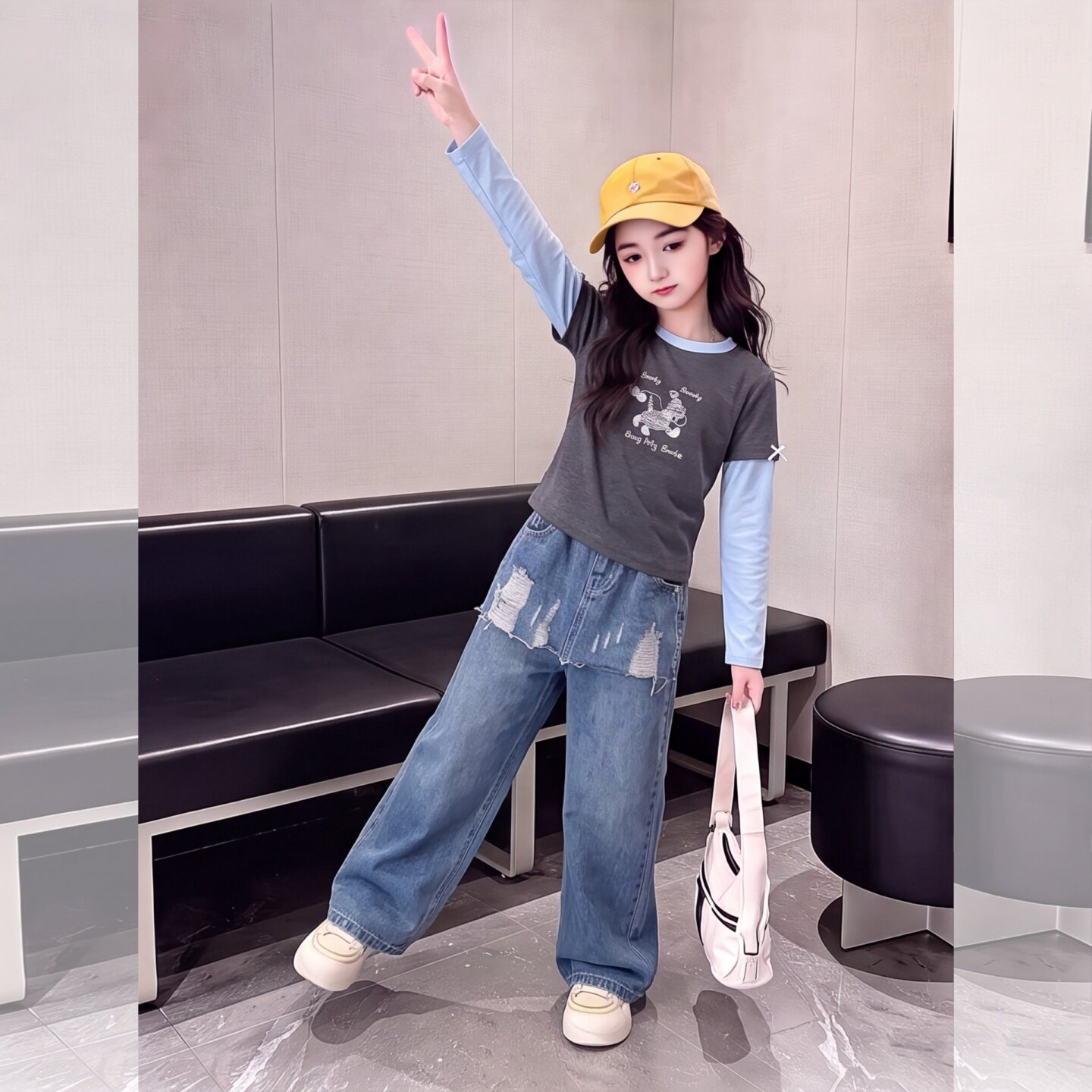 女童秋装套装2026新款中大儿童长