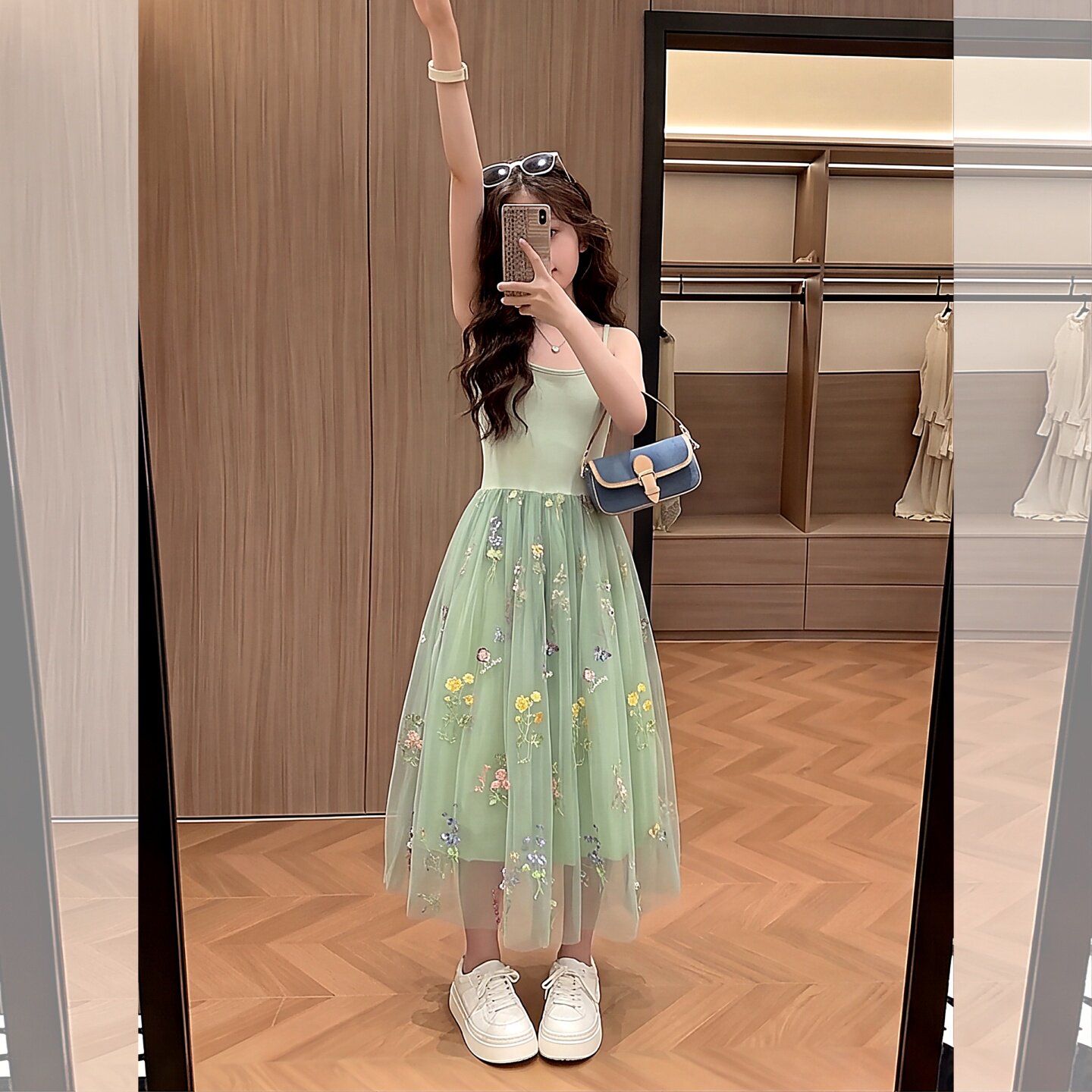 裙子女童2026新款儿童夏季超仙绿
