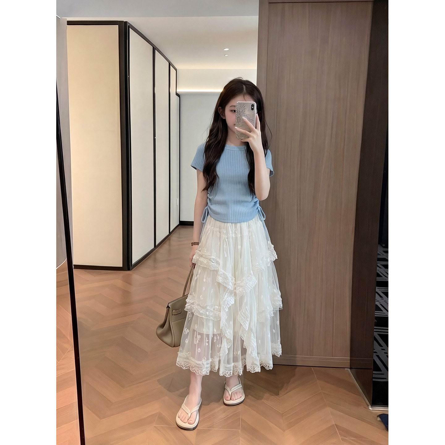 女童连衣裙夏装2026新款洋气儿童韩版夏季短袖套装超好看蕾丝裙子