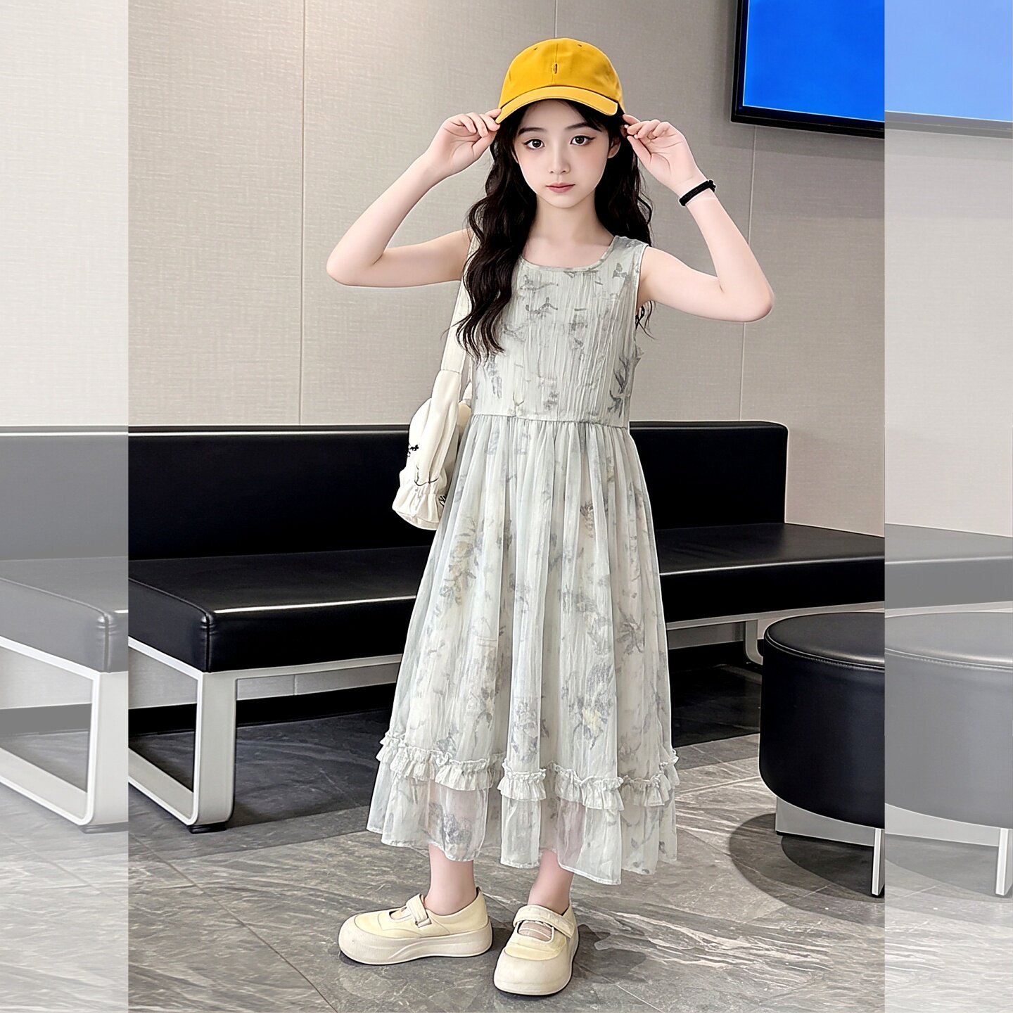 女童夏季无袖连衣裙2026新款儿童夏装洋气韩系绝美女大童漂亮裙子