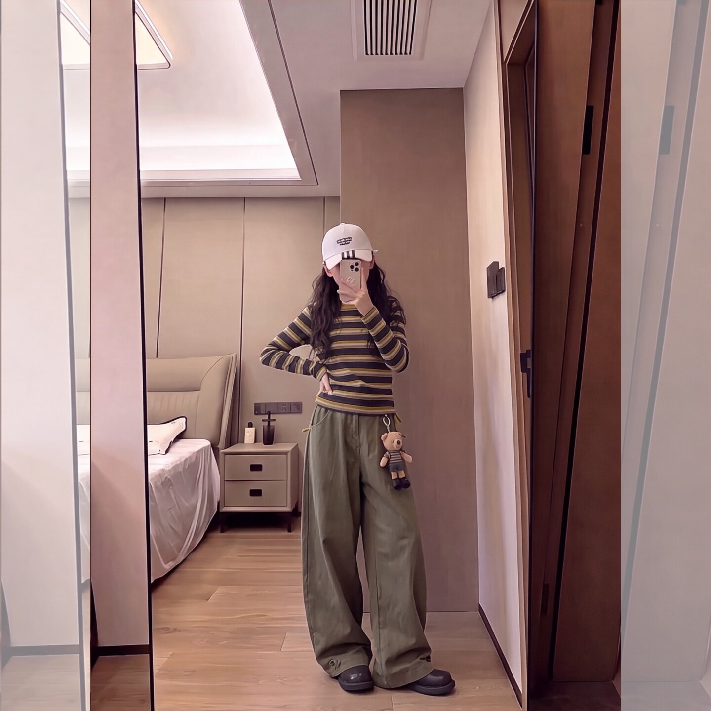 女童秋季套装2026新款美式条纹女