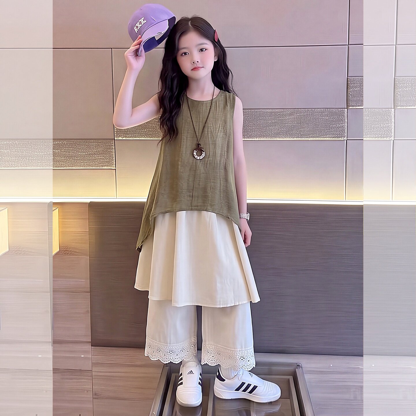 女童连衣裙夏季度假风裙子女孩巨