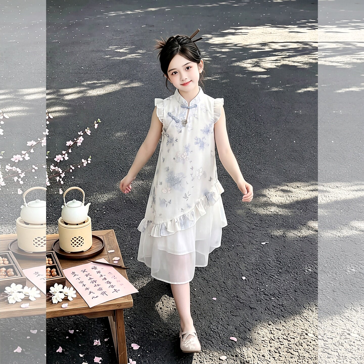女童夏季国风连衣裙超好看新款女
