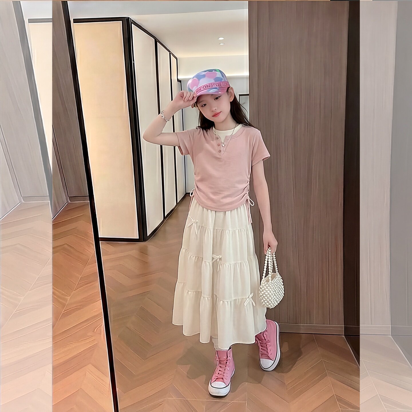 女童连衣裙夏季大童韩版短袖T恤