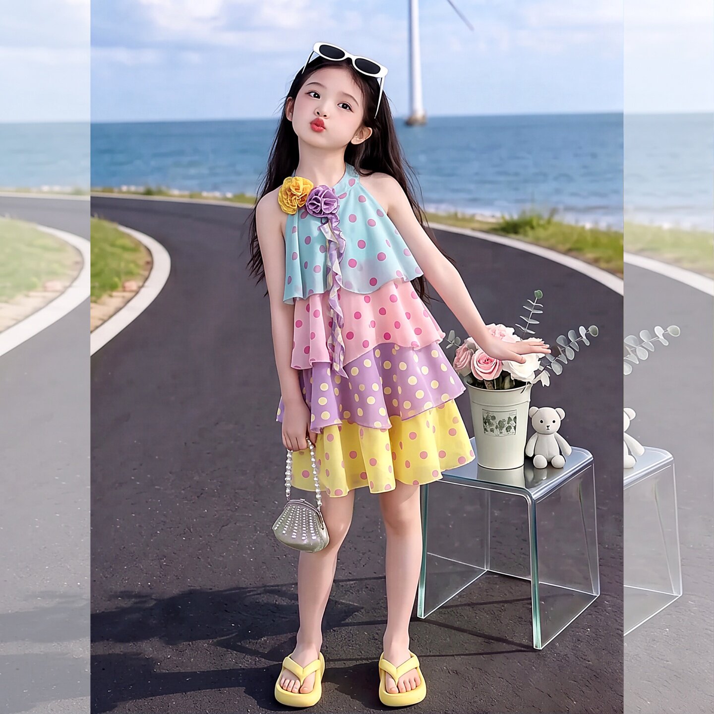 女童韩系裙子2026新款小女孩超好看女大童今年流行爆款连衣裙夏季