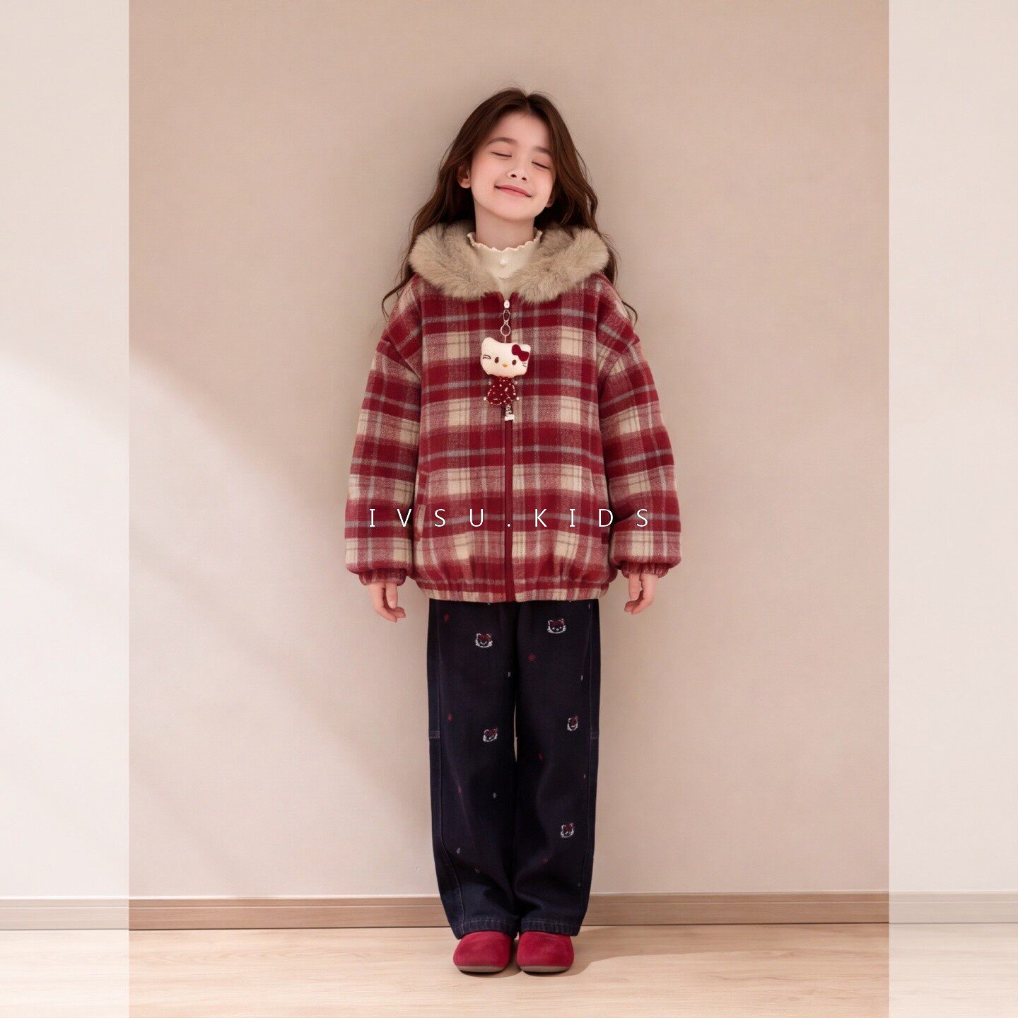 女童棉衣冬装年服中大童加绒加厚