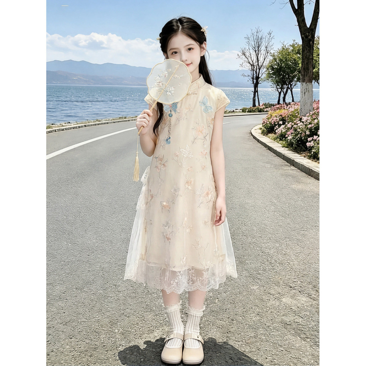 女童旗袍连衣裙夏装2026新款洋气儿童国风新中式汉服女孩公主裙子