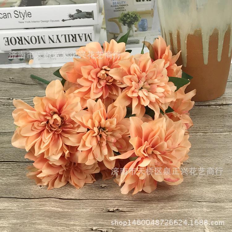 10头大丽花 仿假花假花婚庆家居装饰花墙配花摄影大丽菊