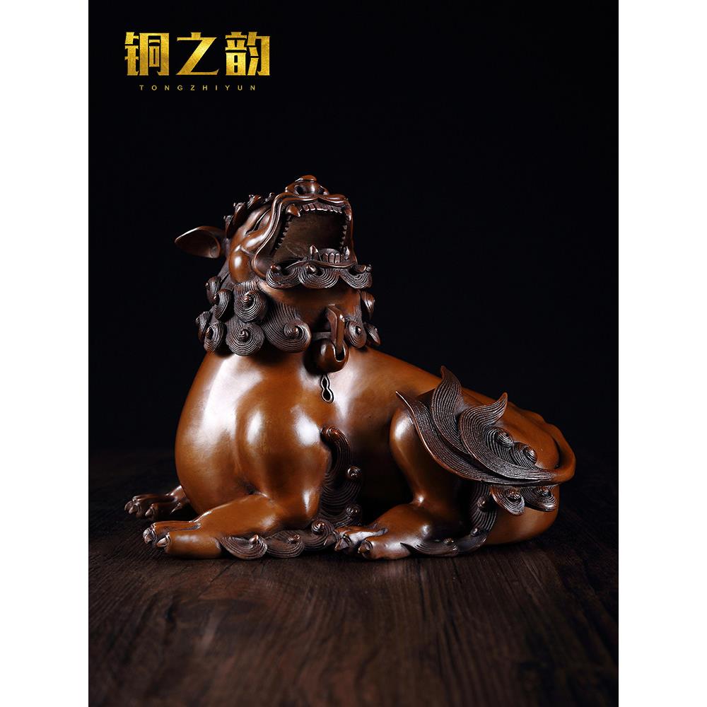 紫铜貔貅朝天吼彷古香炉纯手工熏香炉家居创意香炉摆件檀香炉香道