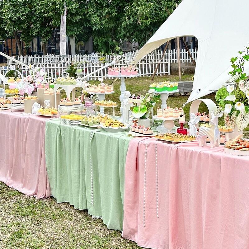 ins素色桌布会议茶歇摆拍照背景布餐台布生日婚礼氛围感摄影道具