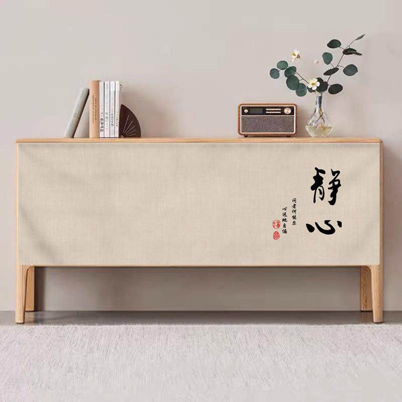 棉麻布帘无门柜子杂物遮挡帘整体整体橱柜收纳柜置物架防尘遮丑帘