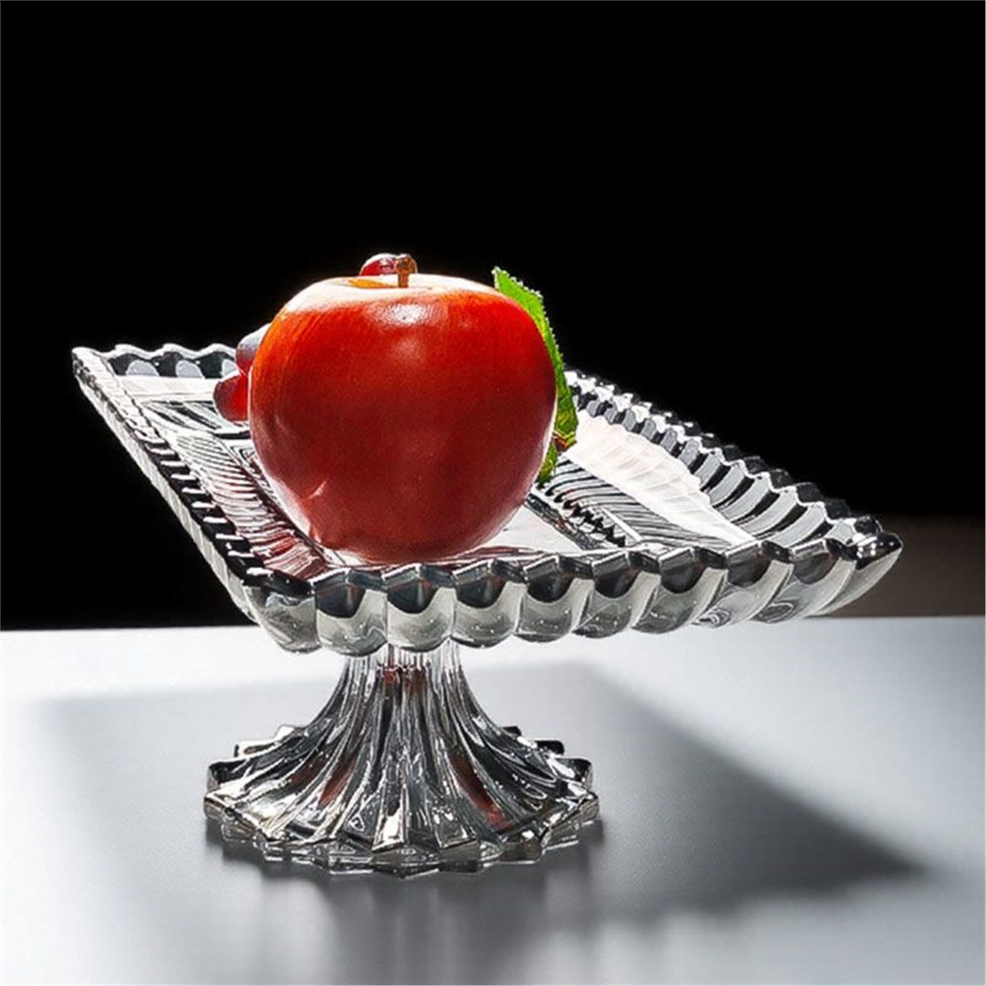 果盘高脚透明点心高端盘网红高档欧式水果精致水晶玻璃时尚现代