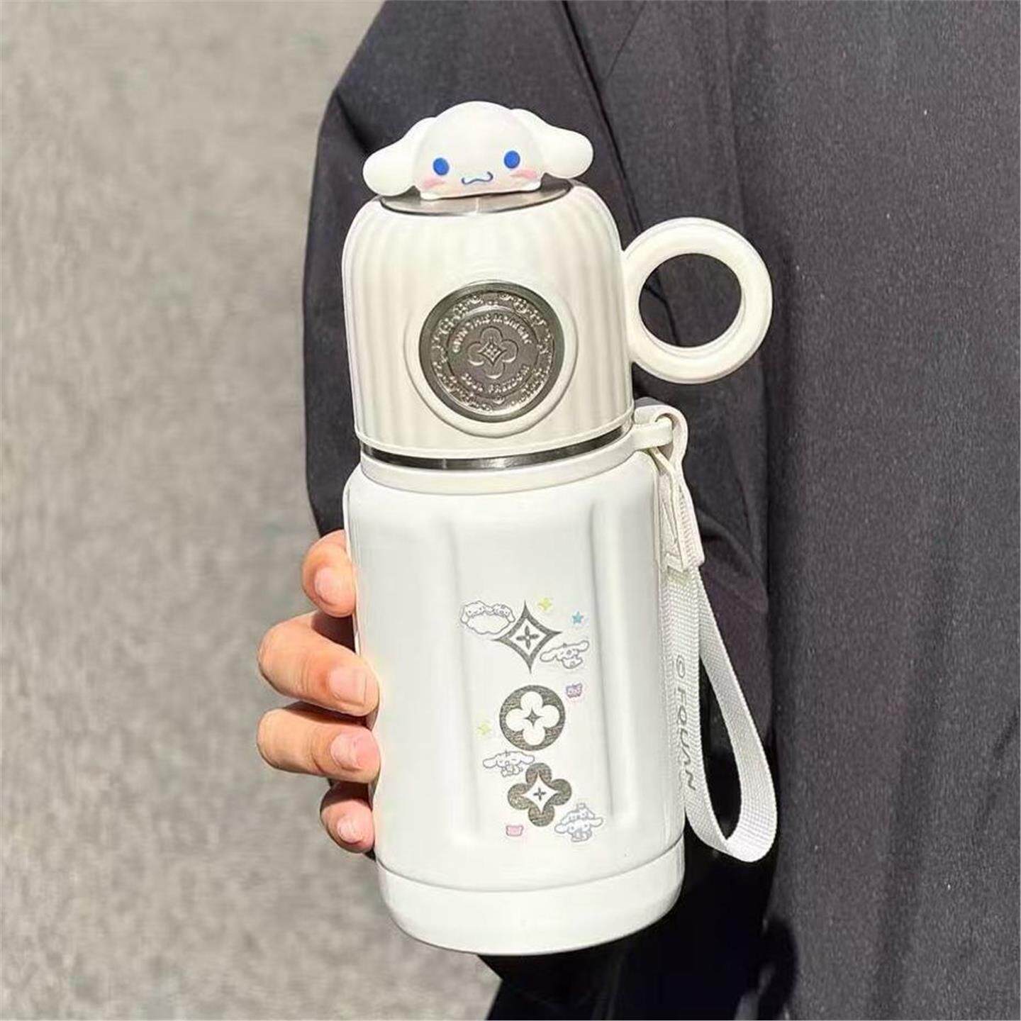 吸管男女生喝水高颜值简约带小巧保温杯一杯可杯盖三用便携水杯子