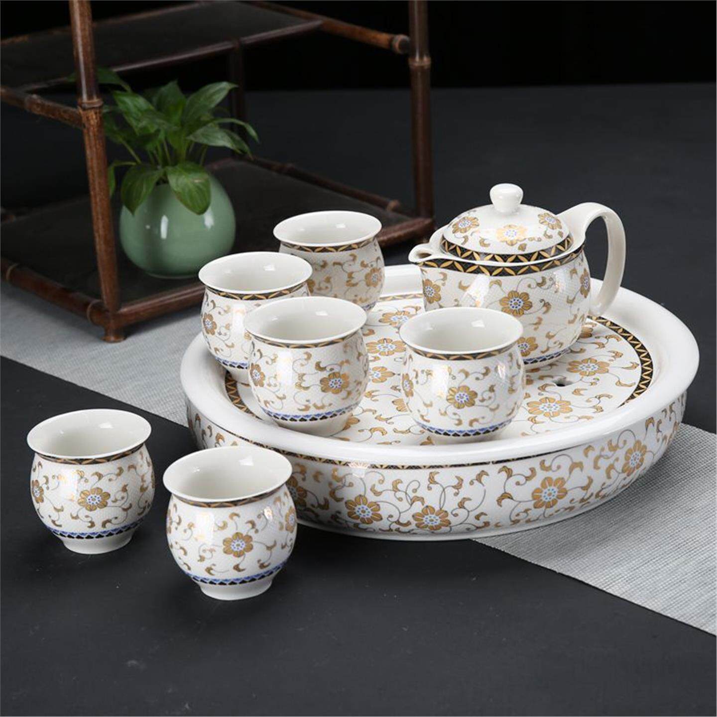 大家用人青花瓷号茶具双层
