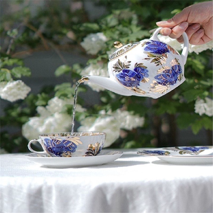 高颜值送礼陶瓷杯子茶具咖啡花园送人金色套装高档英式下午茶精致